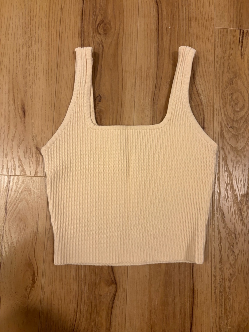 Dreamers by Debut Peach Ribbed Square-Neck Tank Top - Women